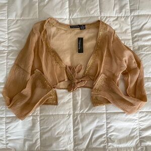 Deadstock 2000s Magazine Sheer Silk Top LARGE